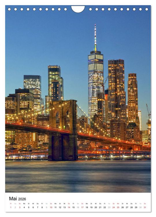 Produktbild: New Yorks architektonische Highlights (Wandkalender 2026 DIN A4 hoch), CALVENDO Monatskalender