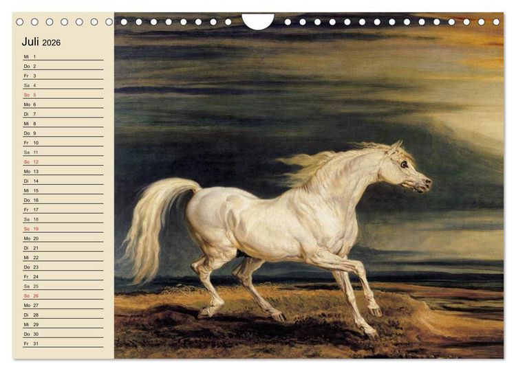 Produktbild: Pferde-&Ouml;lgem&auml;lde. Die Kunst der alten Meister (Wandkalender 2026 DIN A4 quer), CALVENDO Monatskalender