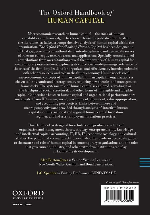 Produktbild: The Oxford Handbook of Human Capital