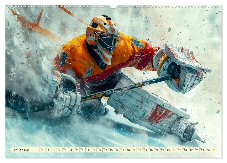 Produktbild: Eishockey - tolle Momente (Wandkalender 2026 DIN A2 quer), CALVENDO Monatskalender