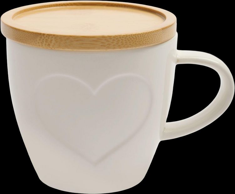Produktbild: COZY Tasse mit Bambusdeckel (wei&szlig;)