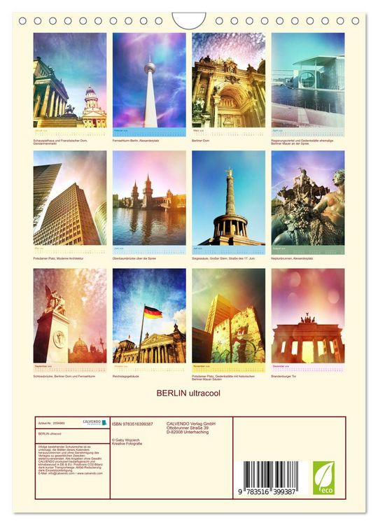 Produktbild: BERLIN ultracool (Wandkalender 2026 DIN A4 hoch), CALVENDO Monatskalender