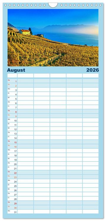 Produktbild: Familienplaner 2026 - Montreux - ein Juwel am Ufer des Genfersees mit 5 Spalten (Wandkalender, 21 x 45 cm) CALVENDO