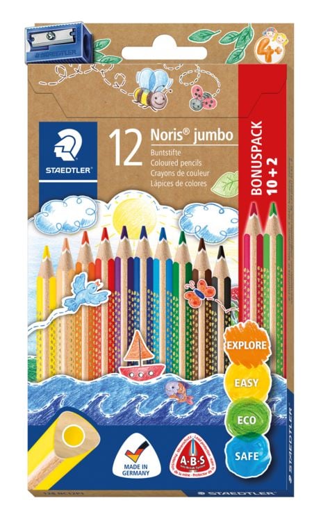 Produktbild: STAEDTLER Buntstifte Noris jumbo 128, 10+2 und 1 Spitzer