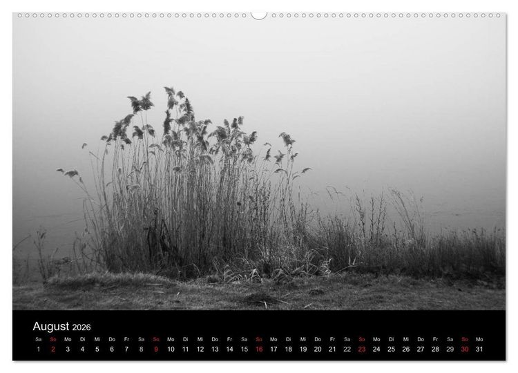 Produktbild: Monochrom 2026 (Wandkalender 2026 DIN A2 quer), CALVENDO Monatskalender