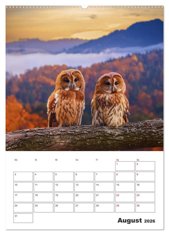 Produktbild: Eulen und K&auml;uze - Diese Wesen der Nacht (Wandkalender 2026 DIN A2 hoch), CALVENDO Monatskalender