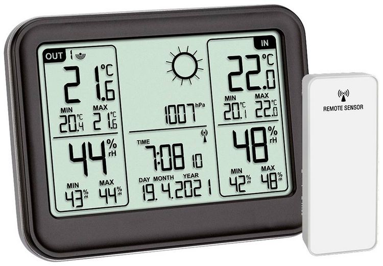 Produktbild: TFA Dostmann MEMO 35.1141.01 Funk-Wetterstation Vorhersage f&uuml;r 12 bis 24 Stunden Anzahl Sensoren max. 3