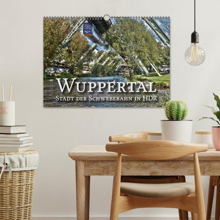 Produktbild: Wuppertal - Stadt der Schwebebahn in HDR (Wandkalender 2026 DIN A3 quer), CALVENDO Monatskalender