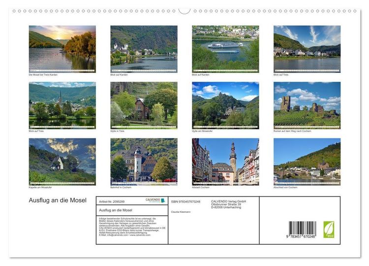 Produktbild: Ausflug an die Mosel (hochwertiger Premium Wandkalender 2026 DIN A2 quer), Kunstdruck in Hochglanz