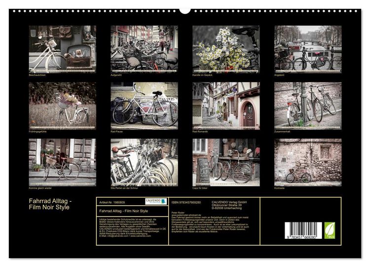 Produktbild: Fahrrad Alltag - Film Noir Style (hochwertiger Premium Wandkalender 2026 DIN A2 quer), Kunstdruck in Hochglanz
