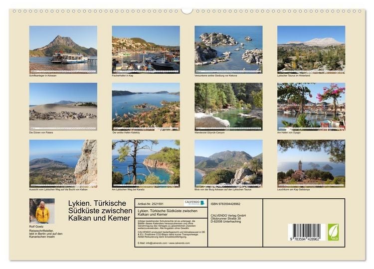 Produktbild: Lykien. T&uuml;rkische S&uuml;dk&uuml;ste zwischen Kalkan und Kemer (hochwertiger Premium Wandkalender 2027 DIN A2 quer), Kunstdruck in Hochglanz
