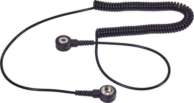 Produktbild: Wolfgang Warmbier 2100.752.3.10 ESD-Erdungskabel 2.40m Druckknopf 10 mm, Druckknopf 3mm