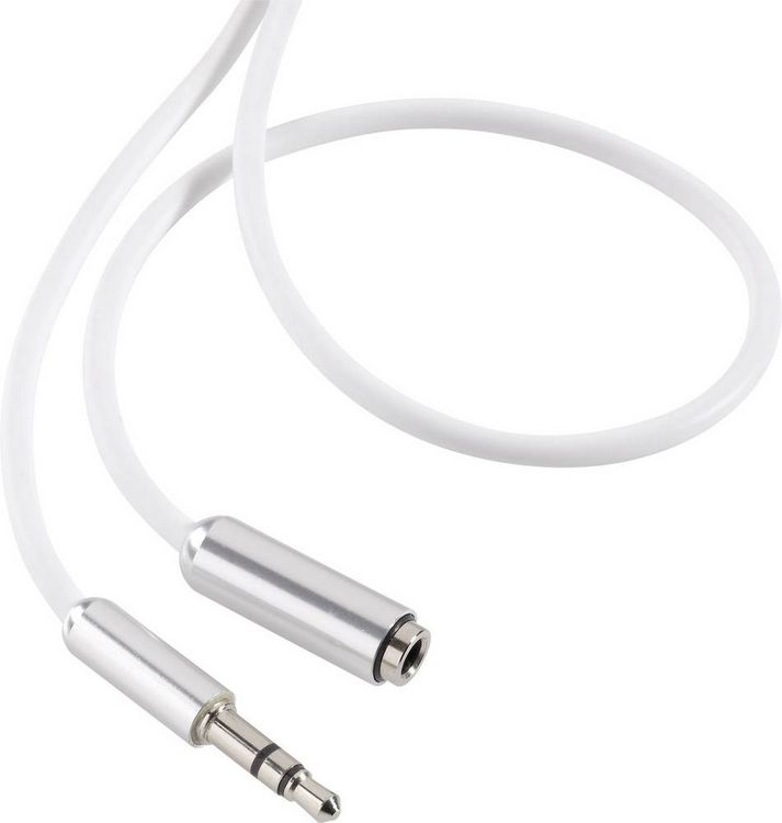 Produktbild: SpeaKa Professional SP-7870520 Klinke Audio Verl&auml;ngerungskabel [1x Klinkenstecker 3.5mm - 1x Klinkenbuchse 3.5 mm] 1.00m Wei&szlig;