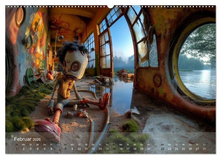Produktbild: Die Melancholie der kleinen Roboter (Wandkalender 2026 DIN A2 quer), CALVENDO Monatskalender