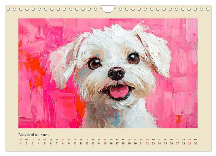 Produktbild: Hundegesichter im &Ouml;lgem&auml;lde-Stil. Liebliche Vierbeiner erfreuen das Herz! (Wandkalender 2026 DIN A4 quer), CALVENDO Monatskalender