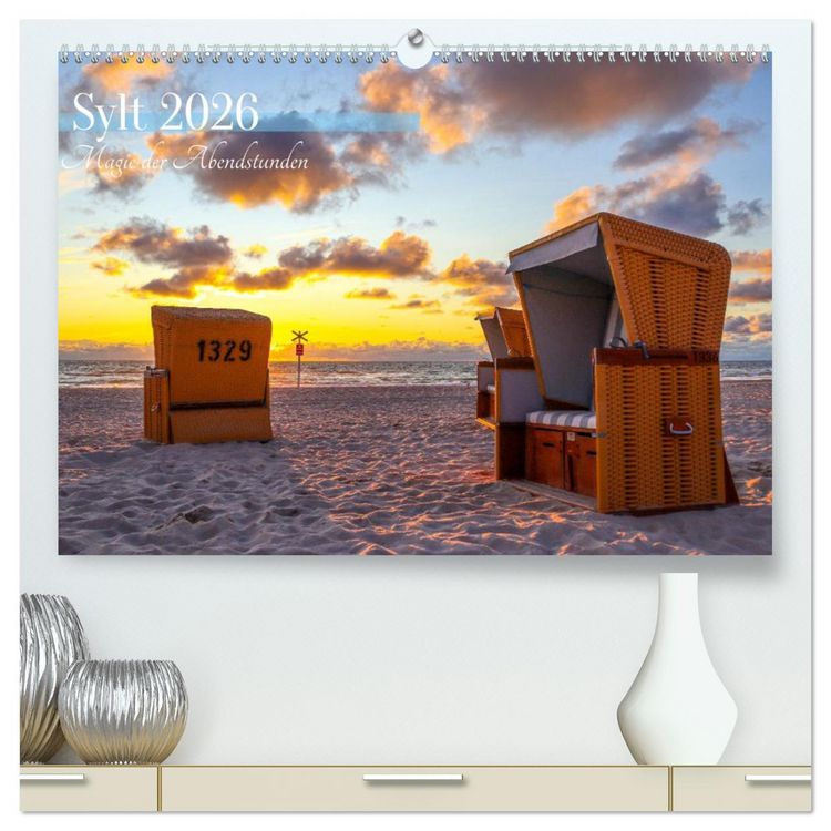Produktbild: Sylt - Magie der Abendstunden (hochwertiger Premium Wandkalender 2026 DIN A2 quer), Kunstdruck in Hochglanz