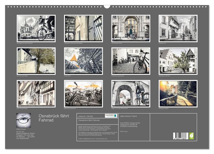 Produktbild: Osnabr&uuml;ck f&auml;hrt Fahrrad (Wandkalender 2026 DIN A2 quer), CALVENDO Monatskalender