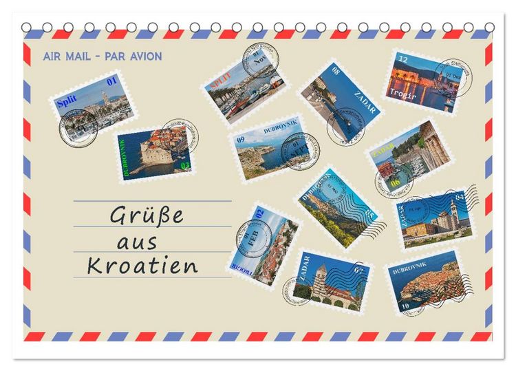 Produktbild: Gr&uuml;&szlig;e aus Kroatien (Tischkalender 2026 DIN A5 quer), CALVENDO Monatskalender