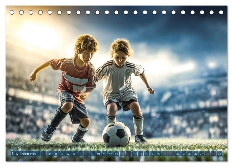 Produktbild: Fussball - Kids in Action (Tischkalender 2026 DIN A5 quer), CALVENDO Monatskalender