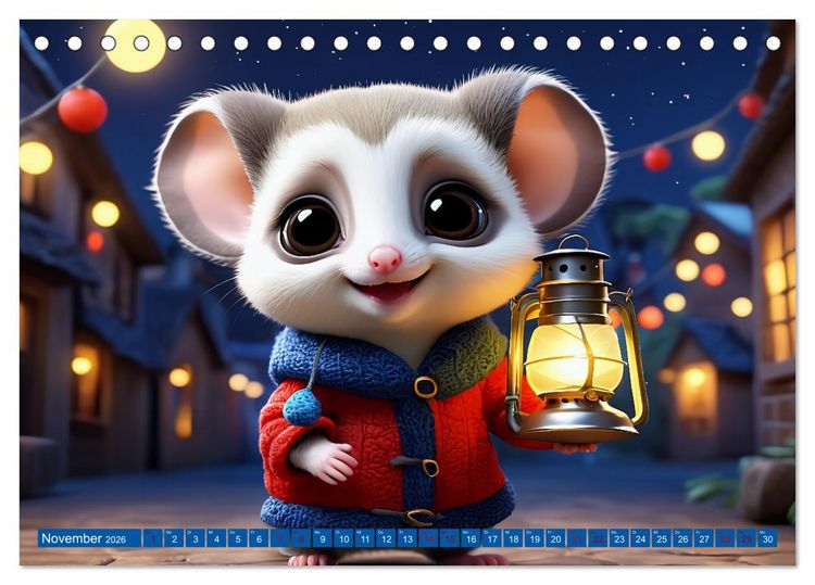 Produktbild: Niedliche Flugh&ouml;rnchen - Sugar Glider Jahresreise (Tischkalender 2026 DIN A5 quer), CALVENDO Monatskalender