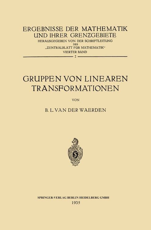Produktbild: Gruppen von Linearen Transformationen