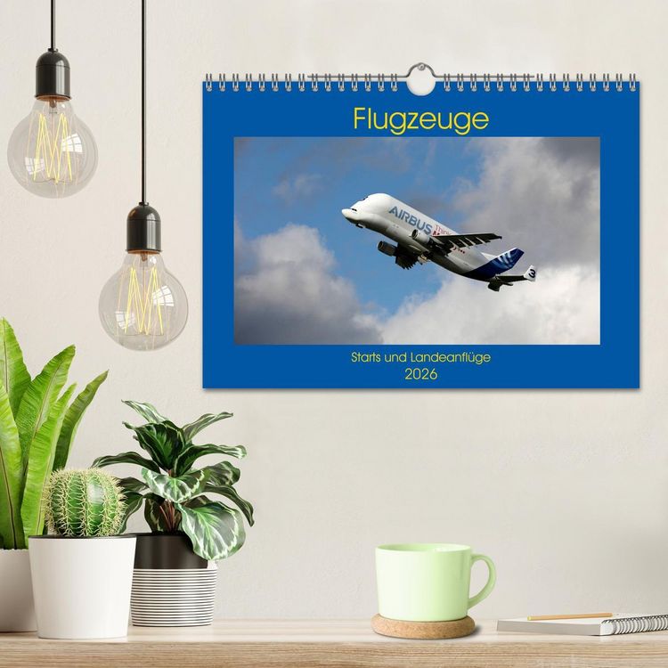 Produktbild: Flugzeuge - Starts und Landeanfl&uuml;ge (Wandkalender 2026 DIN A4 quer), CALVENDO Monatskalender