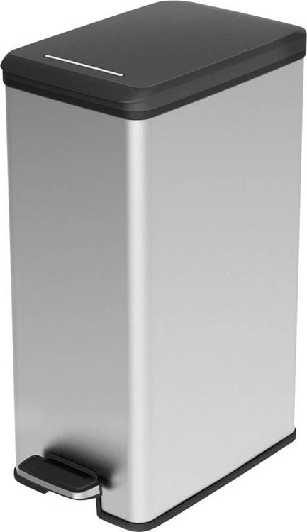Produktbild: Curver 213298 M&uuml;lleimer 40l (B x H x T) 250 x 610 x 420mm Silber, Schwarz 1St.