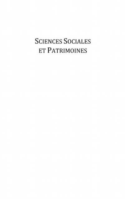 Produktbild: Sciences sociales et patrimoines