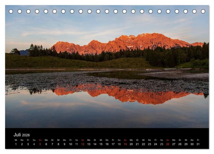 Produktbild: Bergblicke - Elmau (Tischkalender 2026 DIN A5 quer), CALVENDO Monatskalender