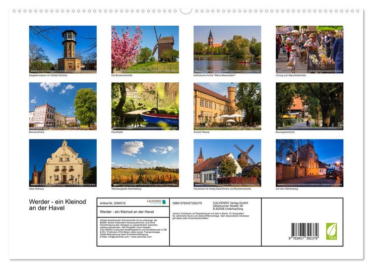 Produktbild: Werder - ein Kleinod an der Havel (hochwertiger Premium Wandkalender 2026 DIN A2 quer), Kunstdruck in Hochglanz