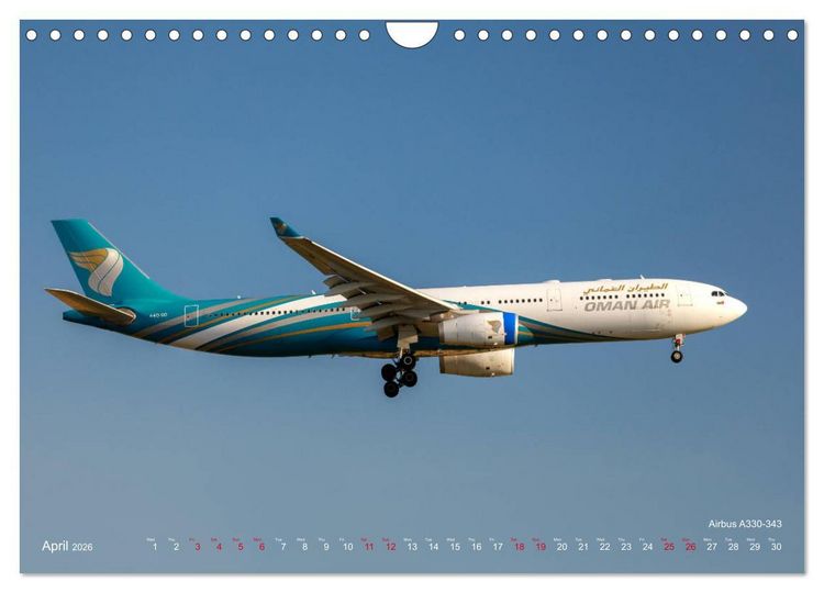 Produktbild: Airliners of the Middle East (Wall Calendar 2026 DIN A4 landscape), CALVENDO 12 Month Wall Calendar
