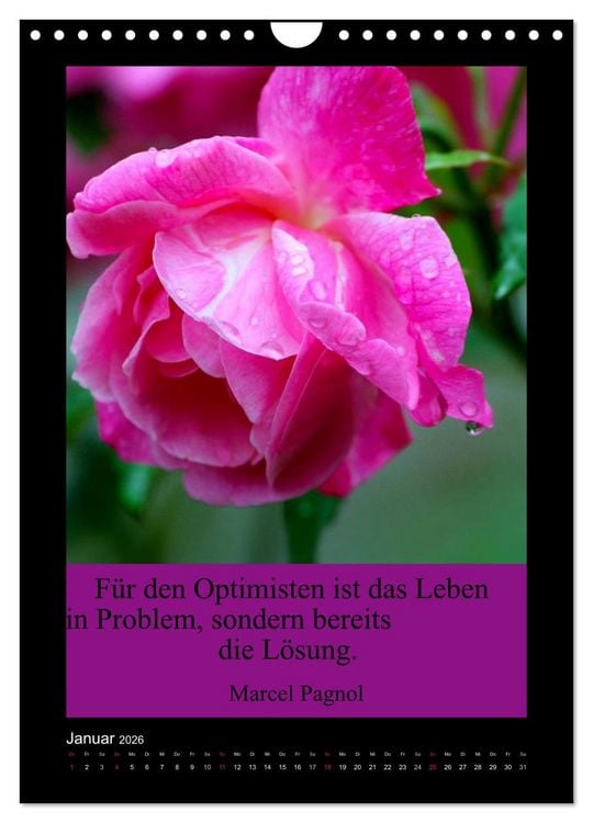 Produktbild: Lebensweisheiten mit Blumigen Gr&uuml;&szlig;en (Wandkalender 2026 DIN A4 hoch), CALVENDO Monatskalender