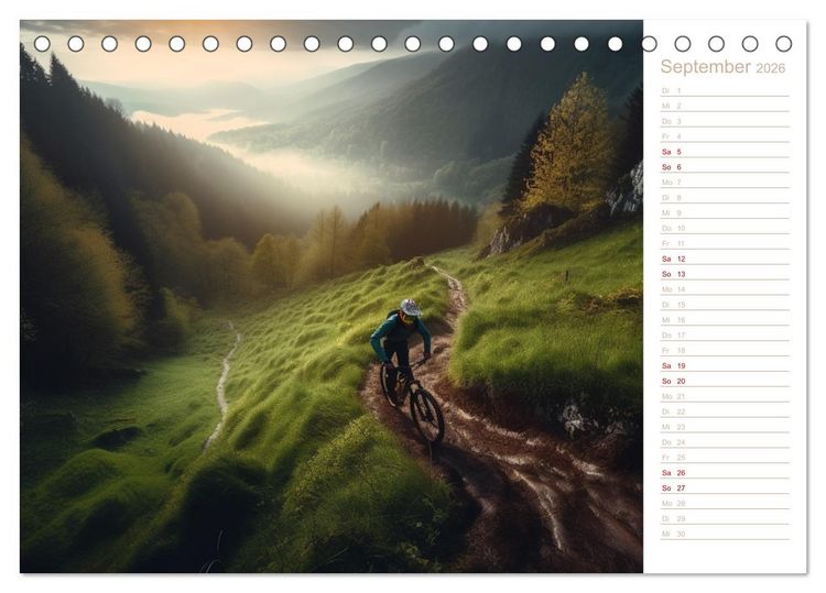 Produktbild: Mit dem Mountainbike durch die Welt (Tischkalender 2026 DIN A5 quer), CALVENDO Monatskalender