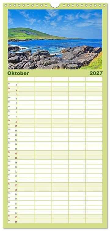 Produktbild: Familienplaner 2027 - Skellig Coast - Irlands sch&ouml;nste K&uuml;ste mit 5 Spalten (Wandkalender, 21 x 45 cm) CALVENDO