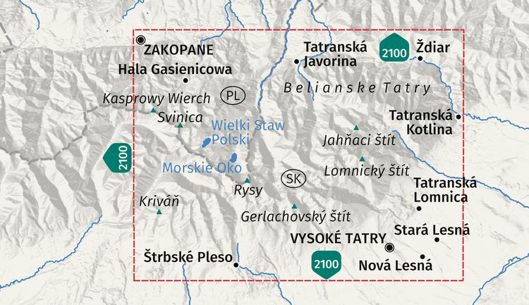 Produktbild: KOMPASS Wanderkarte 2130 Tatra Hohe, Belaer / Tatry, Vysok&eacute;, Belianske 1:25.000