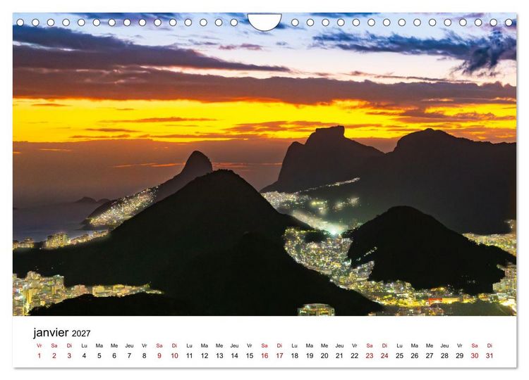 Produktbild: RIO DE JANEIRO Contrastes. Couleurs. Lumi&egrave;re. (Calendrier mural 2027 DIN A4 vertical), CALVENDO calendrier mensuel