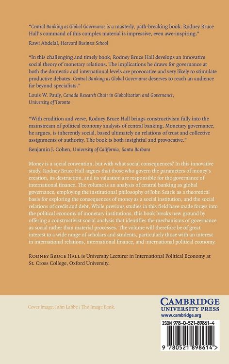 Produktbild: Central Banking as Global Governance