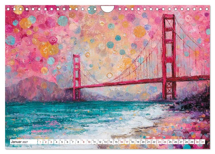 Produktbild: Die Golden Gate Bridge - Ikone am Pazifik (Wandkalender 2027 DIN A4 quer), CALVENDO Monatskalender