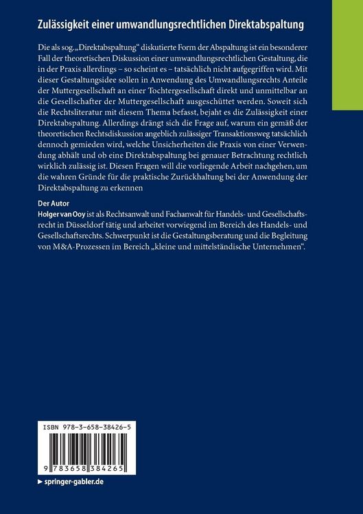 Produktbild: Zul&auml;ssigkeit einer umwandlungsrechtlichen Direktabspaltung