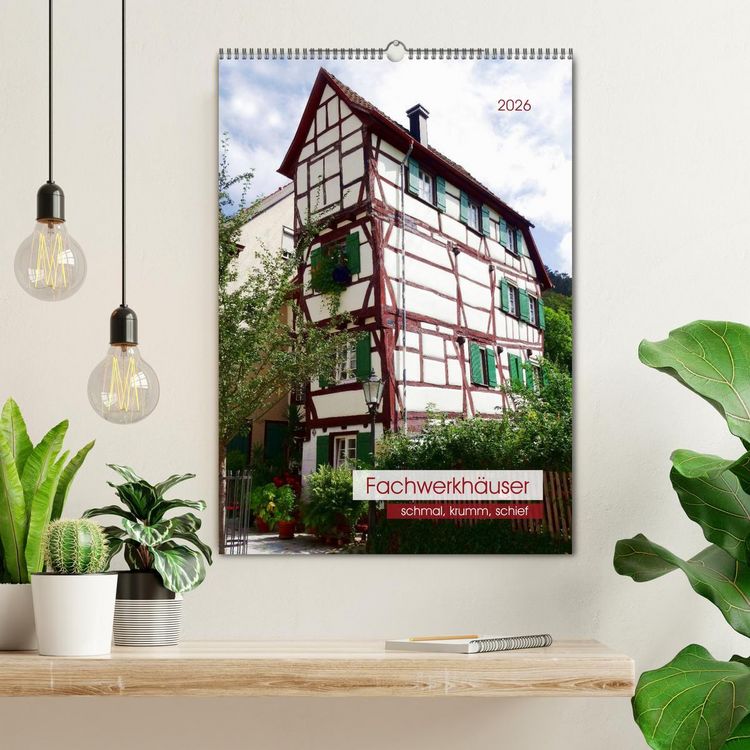 Produktbild: Fachwerkh&auml;user - schmal, krumm, schief (Wandkalender 2026 DIN A2 hoch), CALVENDO Monatskalender