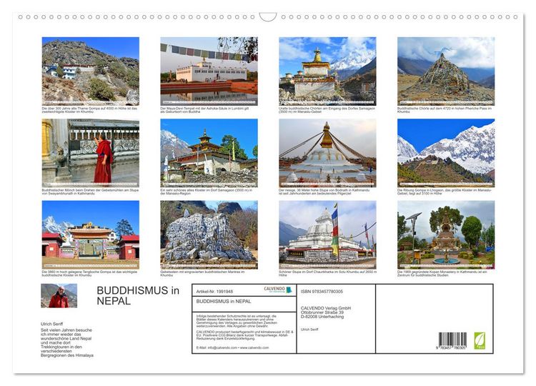 Produktbild: BUDDHISMUS in NEPAL (Wandkalender 2026 DIN A2 quer), CALVENDO Monatskalender