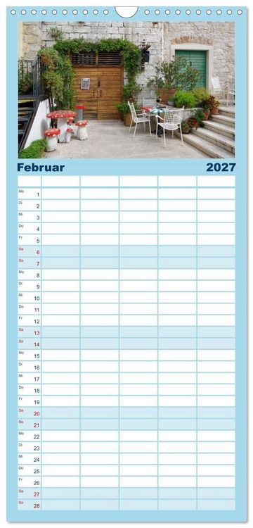 Produktbild: Familienplaner 2027 - Dalmatien - Stille Orte mit 5 Spalten (Wandkalender, 21 x 45 cm) CALVENDO
