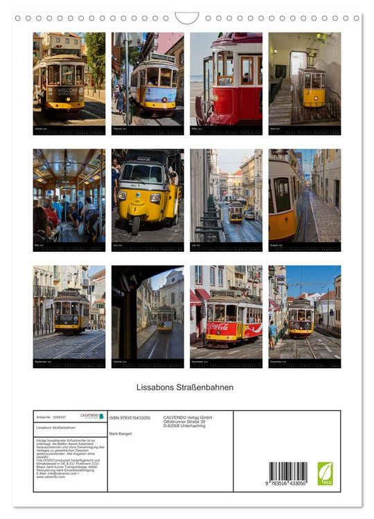 Produktbild: Lissabons Stra&szlig;enbahnen (Wandkalender 2026 DIN A3 hoch), CALVENDO Monatskalender
