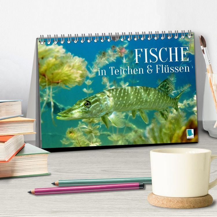 Produktbild: Fische in Teichen und Fl&uuml;ssen (Tischkalender 2026 DIN A5 quer), CALVENDO Monatskalender