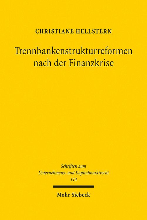 Produktbild: Trennbankenstrukturreformen nach der Finanzkrise