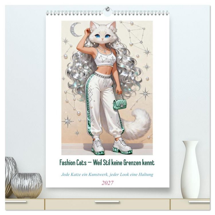 Produktbild: Fashion Cats - Weil Stil keine Grenzen kennt (hochwertiger Premium Wandkalender 2027 DIN A2 hoch), Kunstdruck in Hochglanz