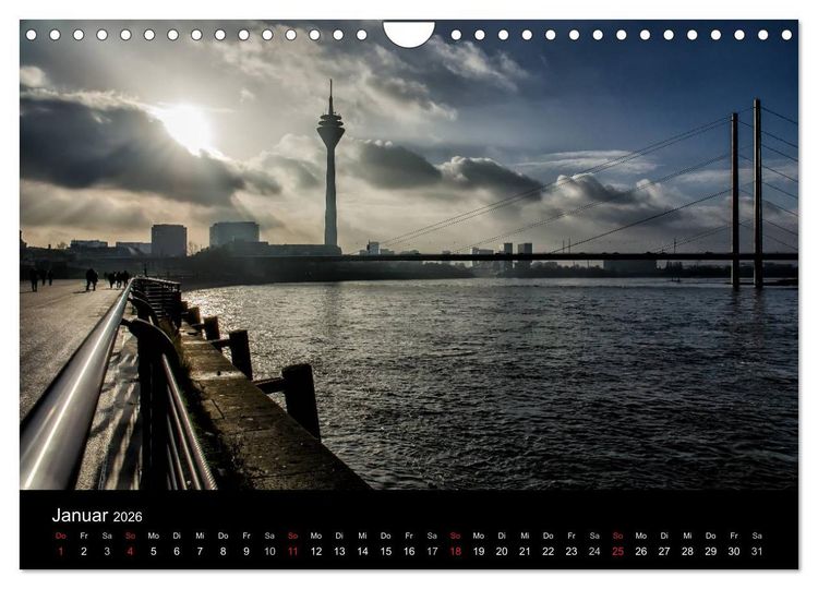 Produktbild: D&uuml;sseldorf - Rheinansichten (Wandkalender 2026 DIN A4 quer), CALVENDO Monatskalender
