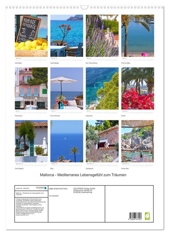 Produktbild: Mallorca - Mediterranes Lebensgef&uuml;hl zum Tr&auml;umen (Wandkalender 2026 DIN A2 hoch), CALVENDO Monatskalender