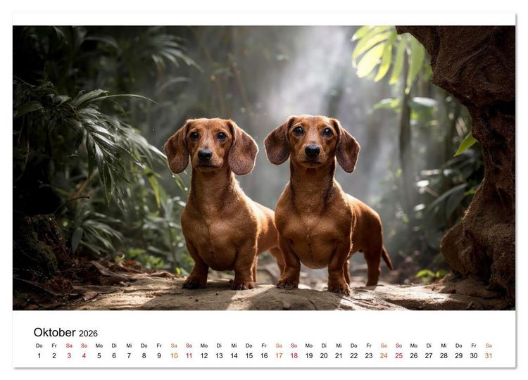 Produktbild: Dackel - ein Blick gen&uuml;gt (Wandkalender 2026 DIN A2 quer), CALVENDO Monatskalender