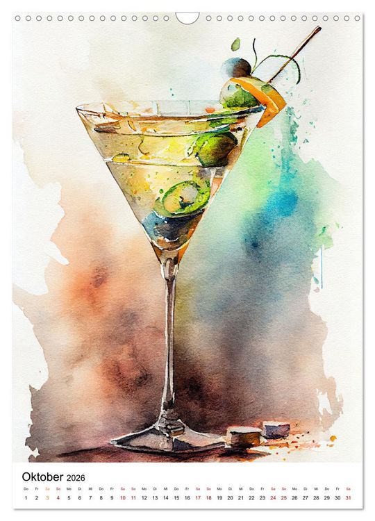 Produktbild: K&uuml;nstlerische Cocktails (Wandkalender 2026 DIN A3 hoch), CALVENDO Monatskalender